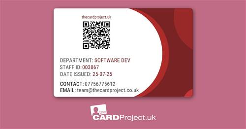Red Curve Double Sided Staff ID Card (REAR)